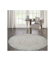 Eliana Home Baskılı, Yıkanabilir Kaymaz Taban Yuvarlak Halı LNA7050 120x120 cm (Gri)