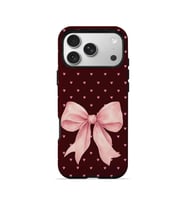 iPhone 17 Pro Max Vorian Çift Katmanlı Blush Heart Bow Kılıf
