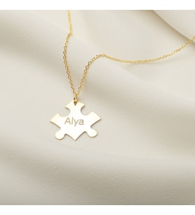 Kişiye Özel 925 Ayar Gümüş Yapboz İsim Kolye