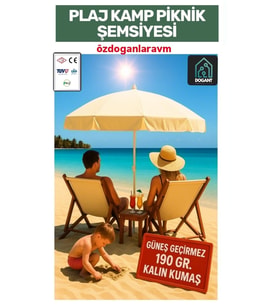 Plaj Deniz Güneş Krem Şemsiyesi 2 Metre 10 Tellı