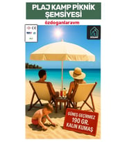 Plaj Deniz Güneş Krem Şemsiyesi 2 Metre 10 Tellı