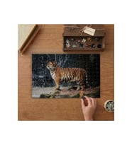 Sibirya Kaplanı Tasarımı 240 parça Ahşap Puzzle Ahşap Kutuda MP01054