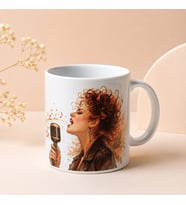 Music Girl Tasarım Porselen Kupa ( Kişiye özel isim baskısı yapılabilir )