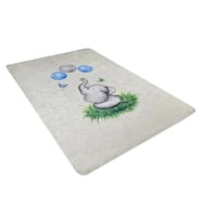 Gri Halı Modern Kareli Dama Desenli Dijital Baskı Yıkanabilir Çocuk Odası Halısı