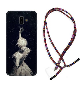 Samsung J6 Plus J7 Prime J7 Pro M20 Kılıf Boyun Asklı Rasta Silikon Star Woman 1332