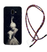Samsung J6 Plus J7 Prime J7 Pro M20 Kılıf Boyun Asklı Rasta Silikon Star Woman 1332