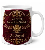 Kadife Doku Efektli Baskılı Kupa Bardak Özel Tasarım Hediye