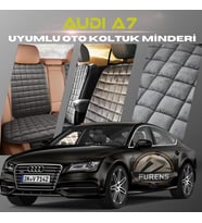 Audi A7 Antrasit Renk Tay Tüyü Cepli & Terletmez Sırtlı Oto Koltuk Minder Seti - Koltuk Koruma Kılıfı (ÖN & ARKA TAM SET)
