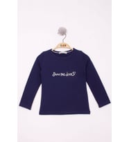 Toontoy Kız Çocuk Show Me Love Nakışlı T-Shirt (Lacivert)