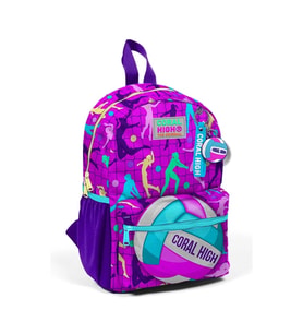 CORAL HIGH 23561 KIDS PEMBE MOR VOLEYBOL DESENLİ İKİ BÖLMELİ MİNİK YUVA SIRT ÇANTASI