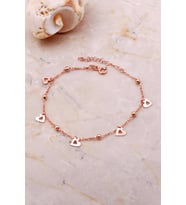 Kalpli Sallantılı Rose Gümüş Toplu Bileklik 3655