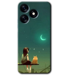 Tecno Spark 10 Pro Kılıf HD Desen Baskılı Kılıf - Kedili Kız