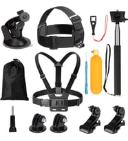 1 arada aksiyon kamerası aksesuar seti, göğüs kemeri tutucu dış mekan spor kıyafeti Gopro Hero 10/9/8/7/6/5/4 Insta360 DJI SJCAM APEMAN AKASO ve diğer spor türleri kamera ile uyumlu