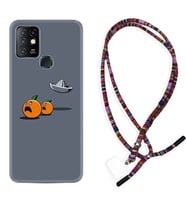 INFINIX Hot 8 9 10 11S Hot 10 Play 10T Kılıf Boyun Asklı Rasta Silikon Orange Escape 1374