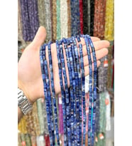 Sodalit Taşı Sodalit Silindir Kesim 5x8mm Doğal Taş Dizi