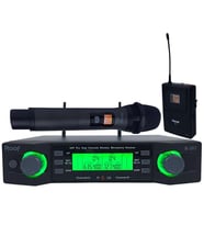 Roof R-203 1 El 1 Yaka 2 Kanal UHF Okul Cami Konferans Salonları İçin Telsiz Mikrofon Kablosuz El Yaka Mikrofonu
