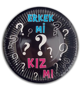 Cinsiyet Belirleme Partisi Karton Tabak - 23cm x 8 Adet (STD)