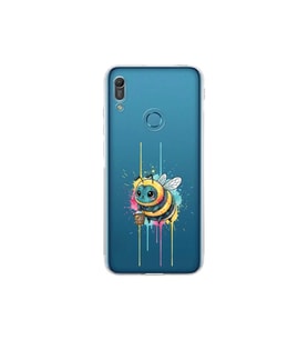 Huawei Y6 Pro 2019 ile uyumlu Splash arı tasarımlı şeffaf silikon kılıf