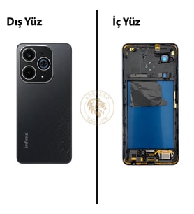 Infinix Hot 40İ Siyah Uyumlu Orta Kasa Full Kasa Kapak Gövde Housing