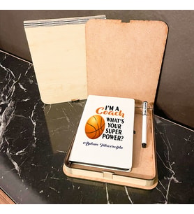 Coach Ahşap Kutulu Defter Kalem Set