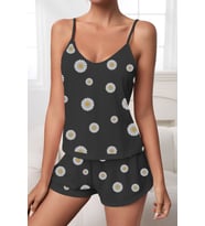 Berry Askılı Şort Pijama Takımı (Siyah)