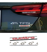 Audi Quattro Bagaj Çamurluk Logo Amblem Paslanmaz Çelik Kırmızı