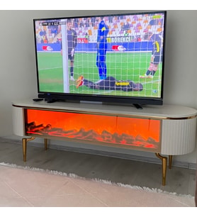 DESİNG TV SEHPA BEYAZ+GOLD  170 CM