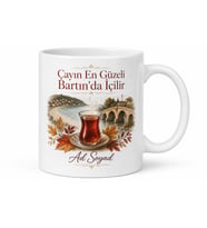 Bartın Çay Molası Baskılı Kupa Bardak Hediye Porselen Mug