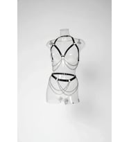 LYYN Siyah Harness Takım Zincir Detaylı Metal Halka Aksesuar - Brf1195 (Taba)