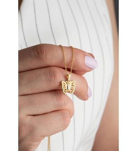 925 Ayar Gold Kelebek Kolye