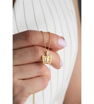 925 Ayar Gold Kelebek Kolye