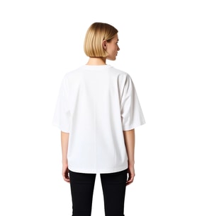 Kadın Oversize Tişört El Çizimi Lale Çiçeği Baskısı Rahat Kesim Kısa Kol Yuvarlak Yaka Günlük Modern
