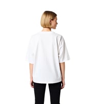Kadın Oversize Tişört El Çizimi Lale Çiçeği Baskısı Rahat Kesim Kısa Kol Yuvarlak Yaka Günlük Modern