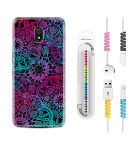 Xiaomi Redmi 8A 8 Pro 9C 9T 10C 11T Pro Kılıf Kablo Koruma Spiral Silikon Colurful Mandala 1667
