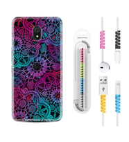 Xiaomi Redmi 8A 8 Pro 9C 9T 10C 11T Pro Kılıf Kablo Koruma Spiral Silikon Colurful Mandala 1667