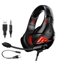 XMOWi R2 Gaming Mikrofonlu RGB Oyuncu Kulaklılığı Gurultu Engelleyici Kulaklik (Siyah-Kırmızı)