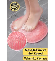 Vantuzlu Silikon Banyo Duş Fırçası Ayak Masaj Pedi Sırt Kesesi Vücut Yıkama Lifi Renkli Peeling