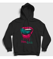 Presmono Unisex Siyah Tongue Dil Dudak Falling In Reverse Kapüşonlu Sweatshirt 504560tt