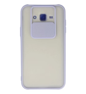 Durukar® Samsung Galaxy J7 Kılıf Palm Buzlu Kamera Sürgülü Silikon - Lila