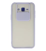 Durukar® Samsung Galaxy J7 Kılıf Palm Buzlu Kamera Sürgülü Silikon - Lila