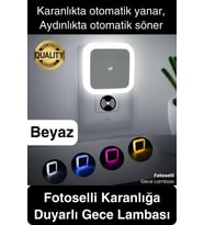 Fotoselli Gece Lambası Karanlıkta Otomatik Yanıp Sönen Aydınlığa Duyarlı Koridor Antre Loş Led Işık (Çok Renkli)