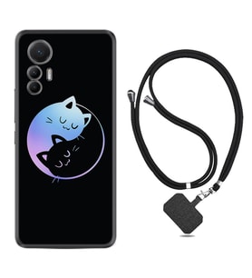Xiaomi 12 Lite Kılıf Silikon Boyun Askılı İpli Desenli Silikon Love Cats 1604