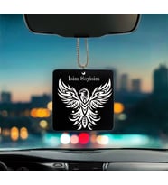 Kartal Desenli Kişiye Özel İsimli Pleksi Dikiz Ayna Süsü PLD-65 (Siyah)