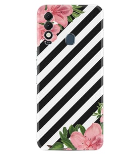 Tecno Spark 8T Kılıf Resimli Desenli Baskılı Silikon Strip Flowers 2 1409