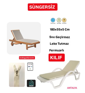 Dogant SÜNGERSİZ  Şezlong Minderi KILIF  180*55*5 Cm