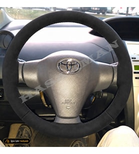 Toyota Auris E150 Dikme Direksiyon Kılıfı Alcantara Süet Monza Black Linea-Comfort-Tuşsuz Boş 2007-2010
