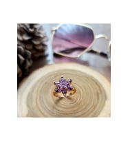 Gümüş Rose Mor Lotus Çiçeği Yüzük CSR2183226