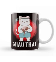 Muay Thai Cat Thailand Boxing MMA Martial Arts Sports Fight Kupa Bardak Porselen