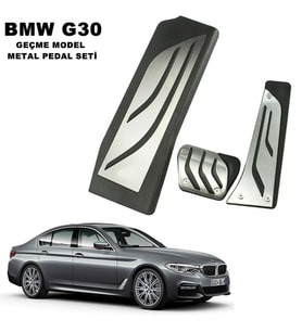 BMW 5 Serisi G30 M Sport 20i 2017-2023 Uyumlu Geçme Otomatik Pedal Seti Orijinal Siyah Krom