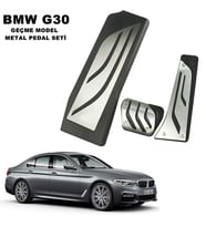 BMW 5 Serisi G30 M Sport 20i 2017-2023 Uyumlu Geçme Otomatik Pedal Seti Orijinal Siyah Krom